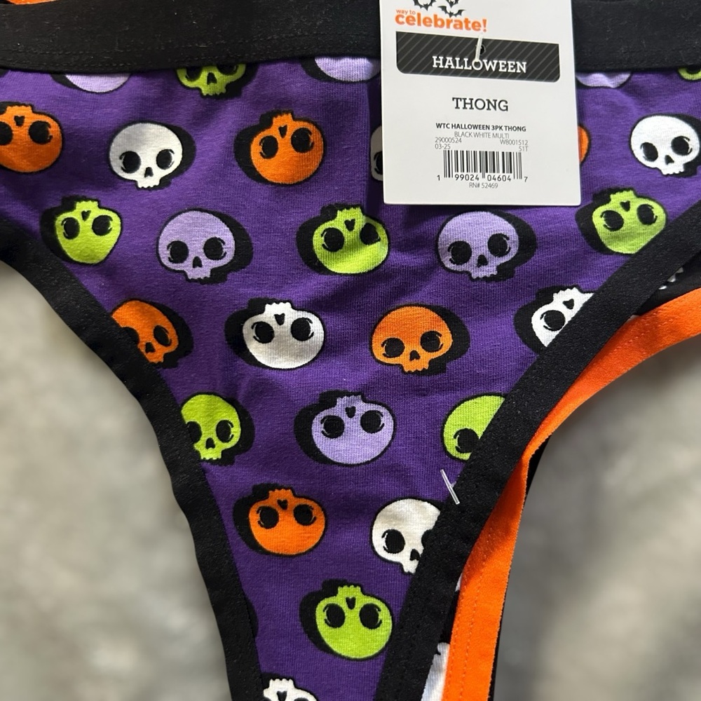 Way to Celebrate! Halloween Thong Panties 3-Pack (Size M 8-10) NWT